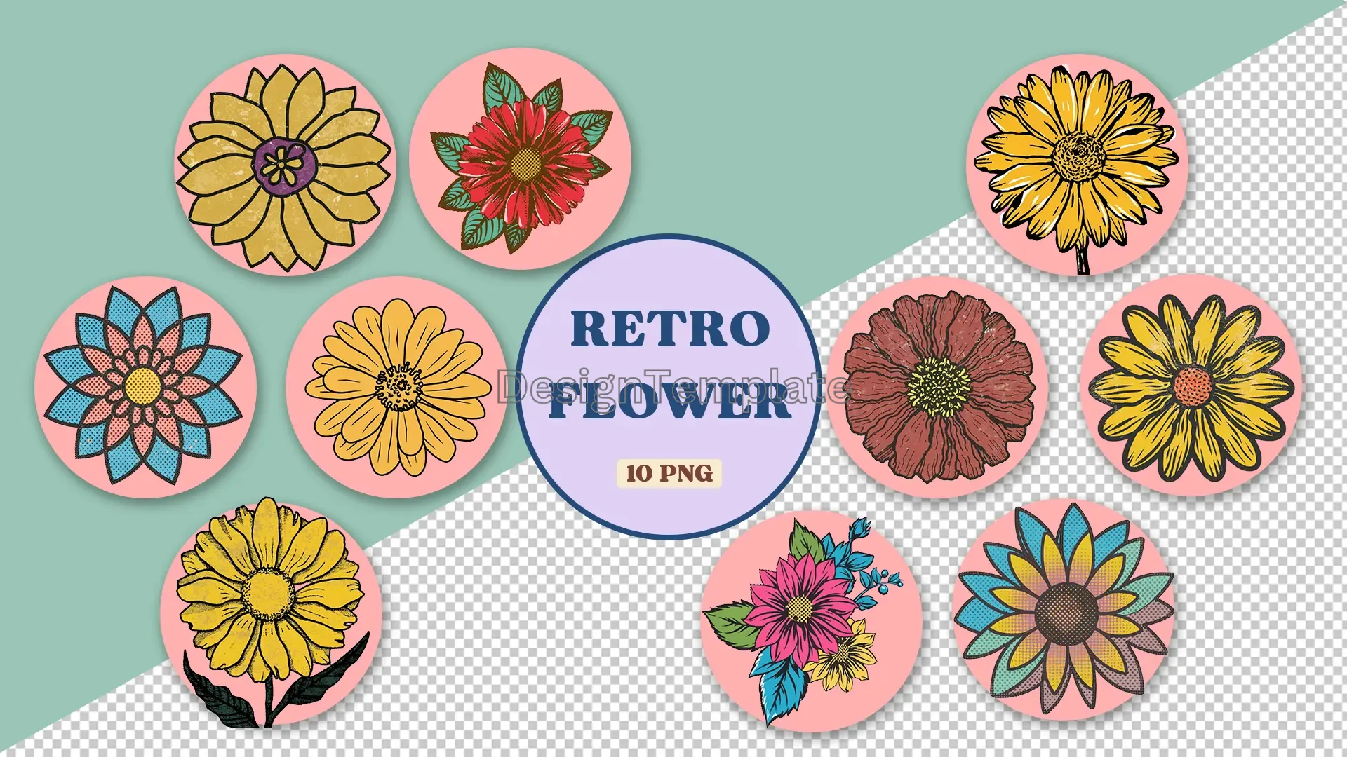 Vintage Floral Designs 3D Elements Pack